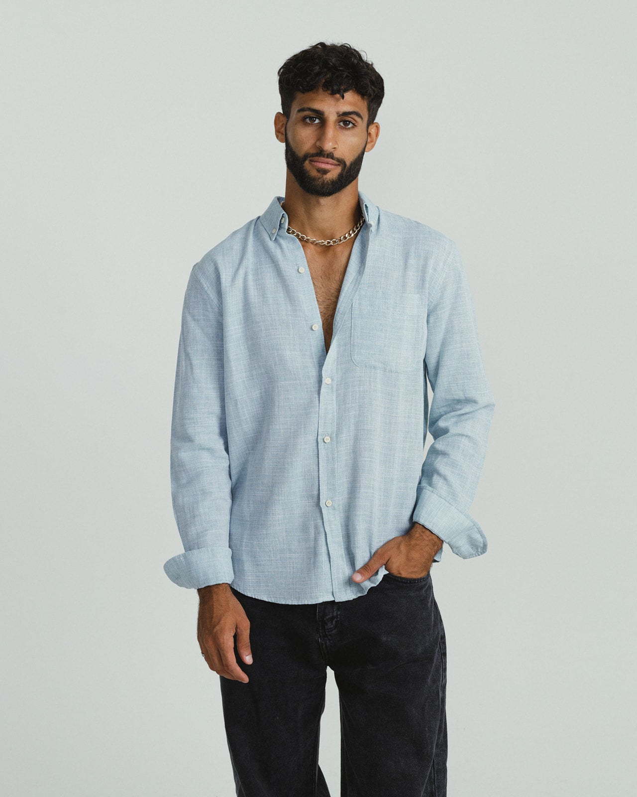 COTTON LINEN SEA GREEN