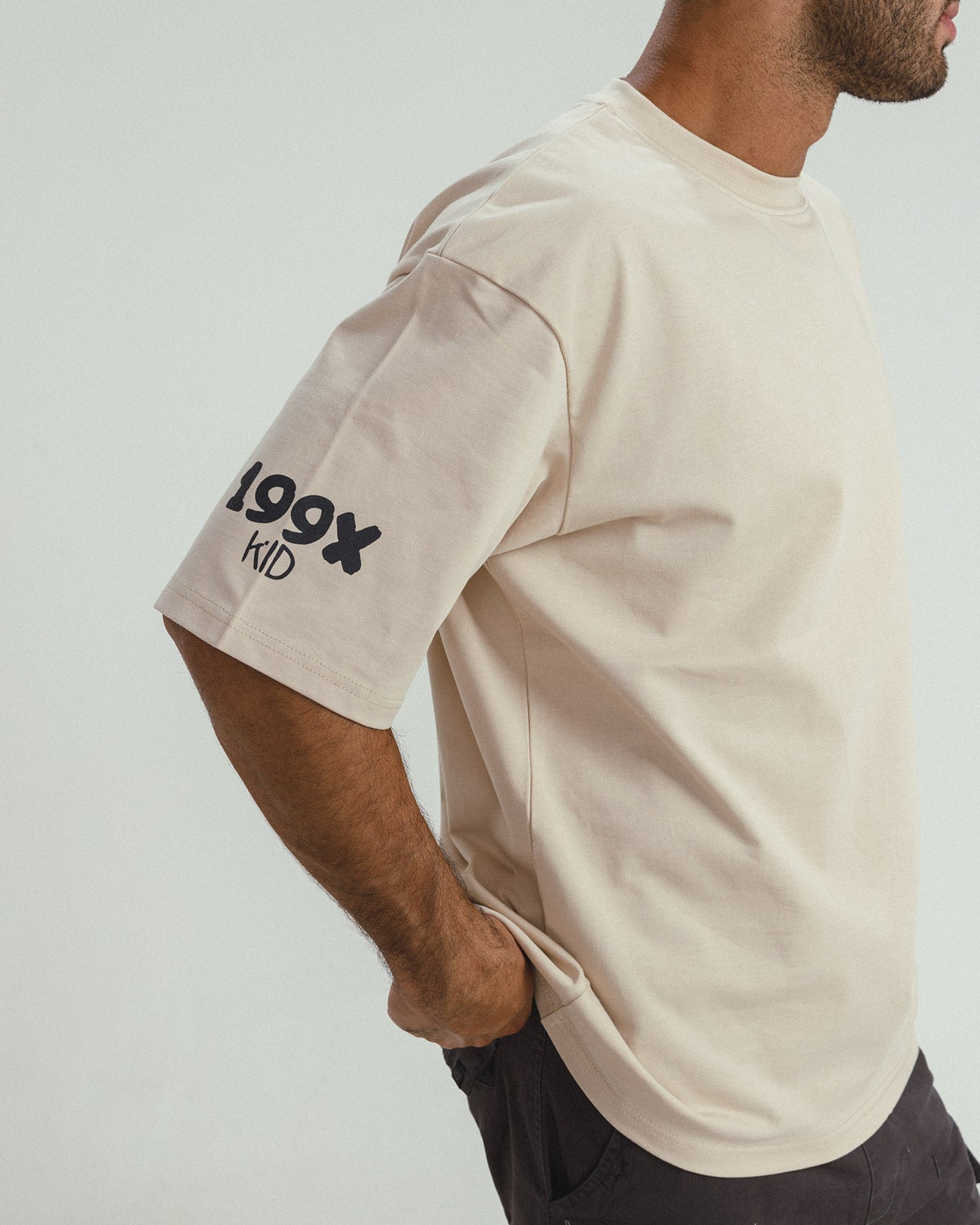 199X-KID BEIGE OVERSIZED T-SHIRT