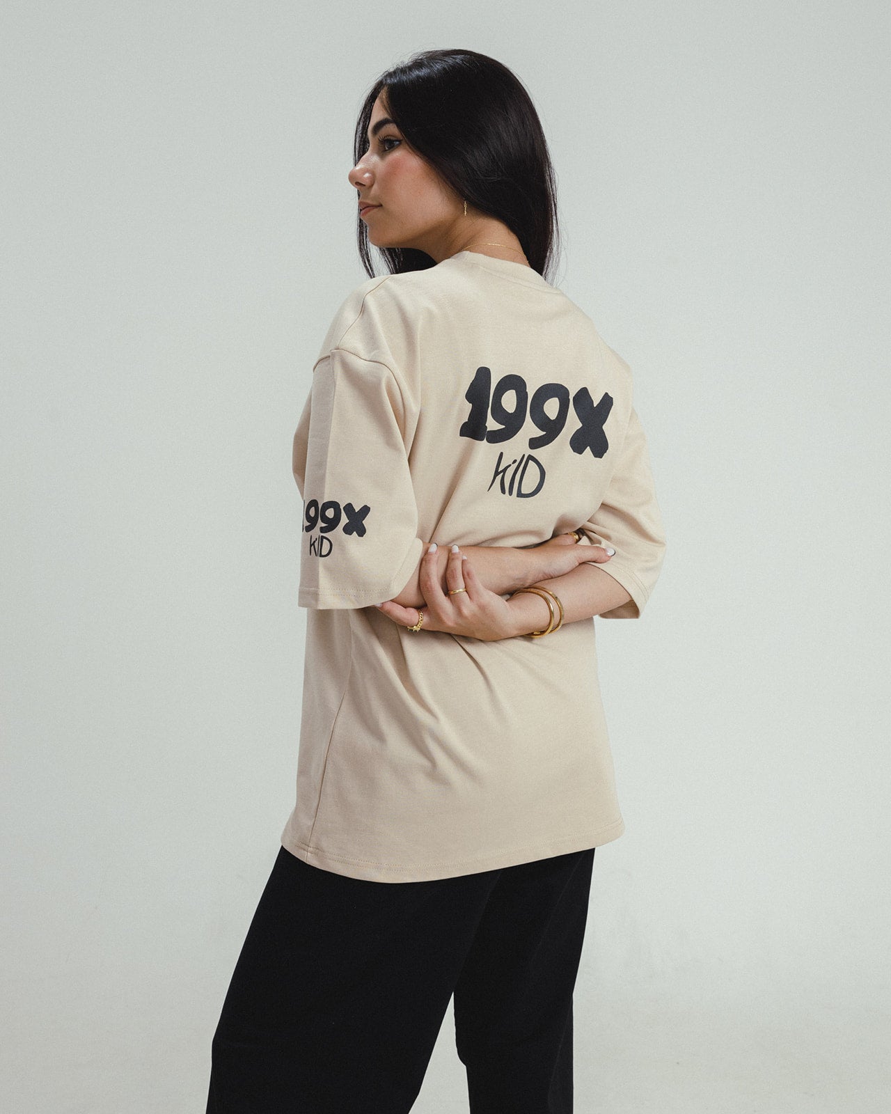 199X-KID BEIGE OVERSIZED T-SHIRT