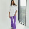 Ribbed Flare Pants - PURPLE