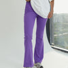 Ribbed Flare Pants - PURPLE