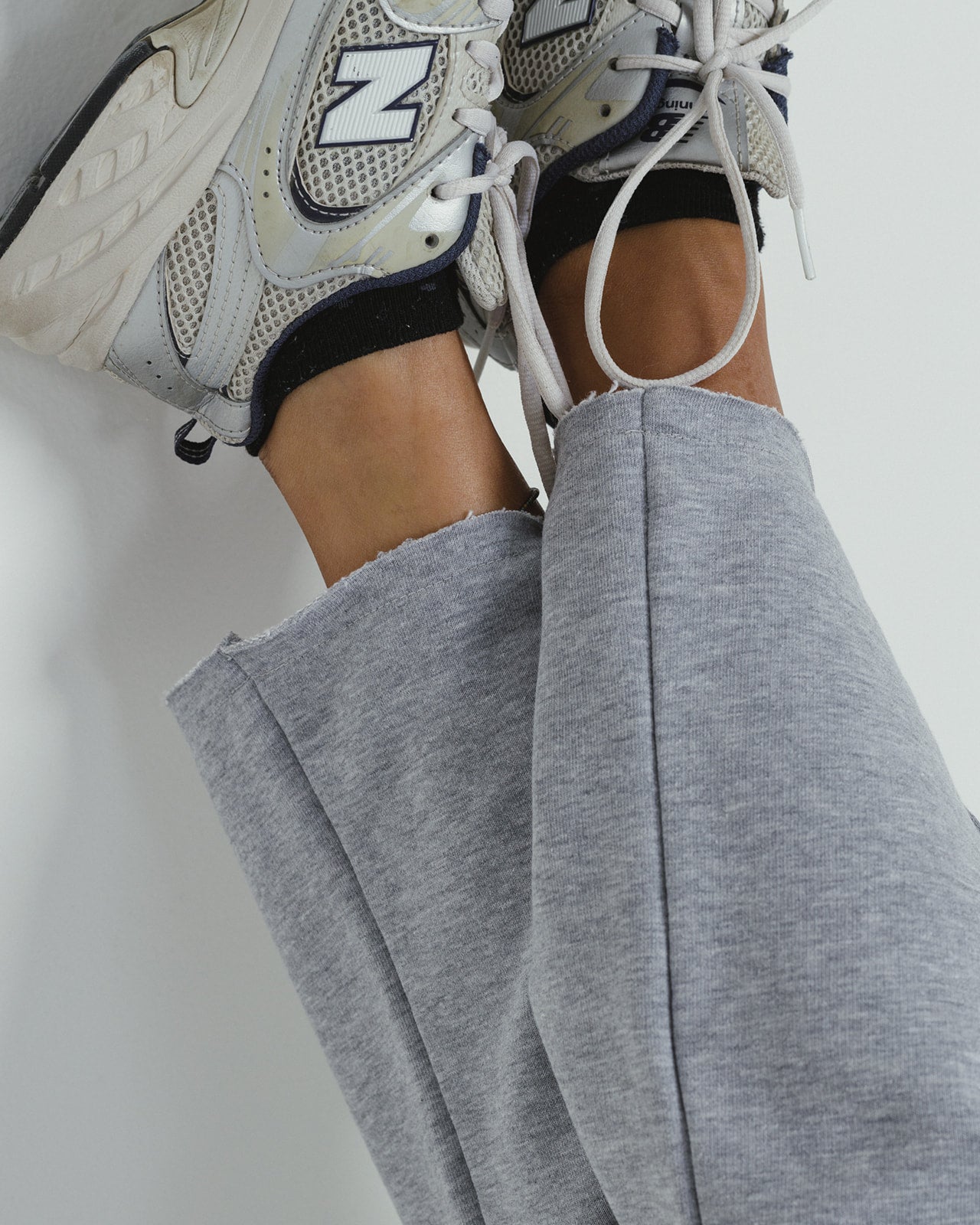 Women Jogging Bottoms with Seam Detail - GRAY