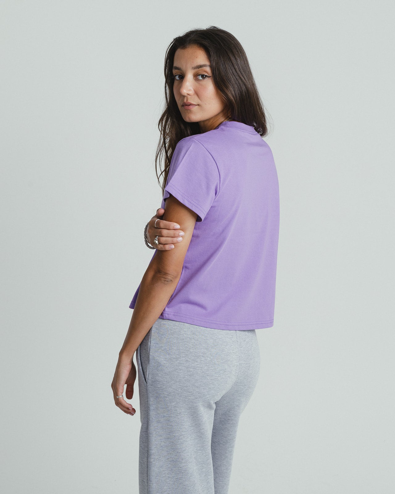 Cropped Basic T-shirt - PURPLE