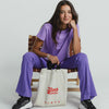 Ribbed Flare Pants - PURPLE