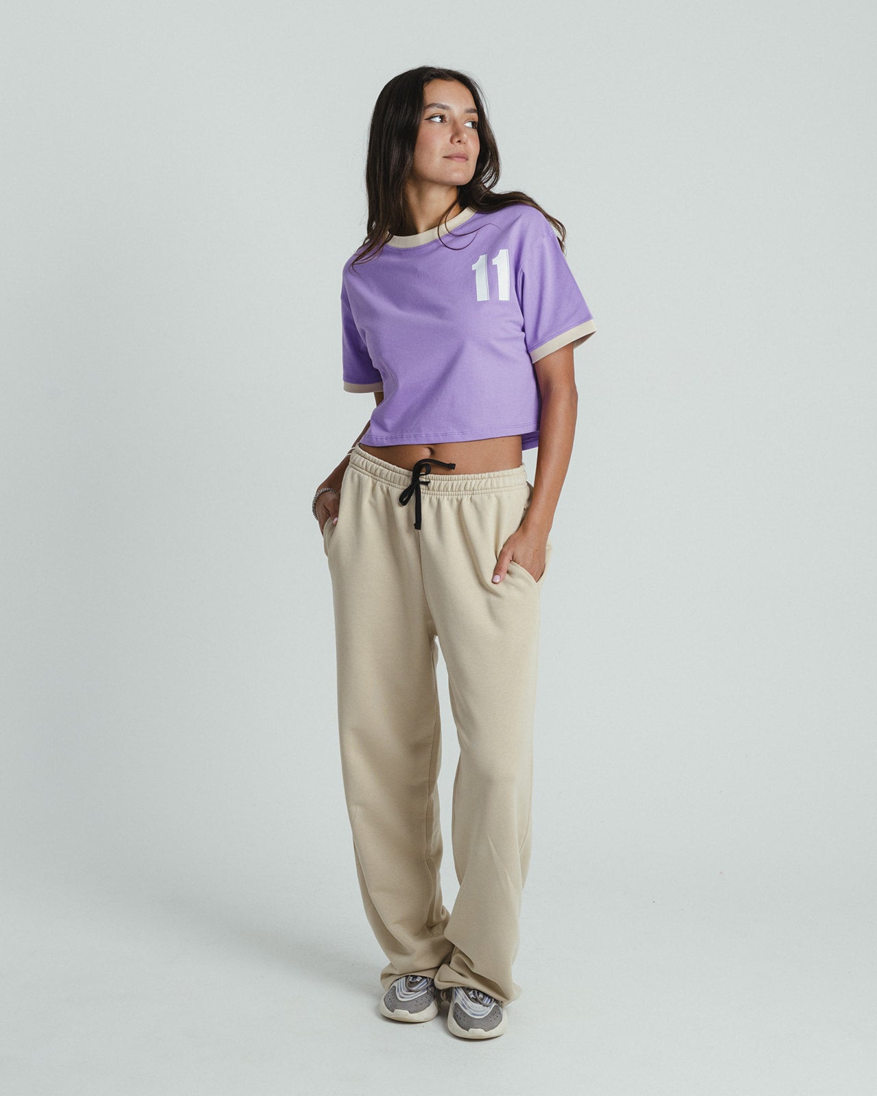 Team 11 Cropped T-shirt -Purple