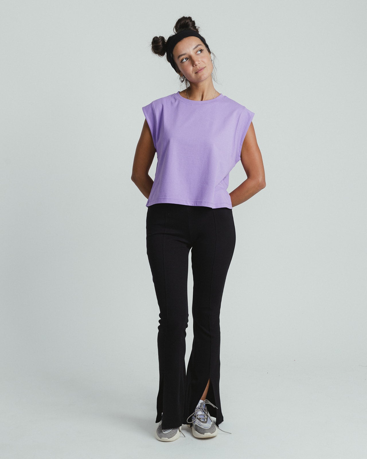 Cap Sleeves T-shirt PURPLE