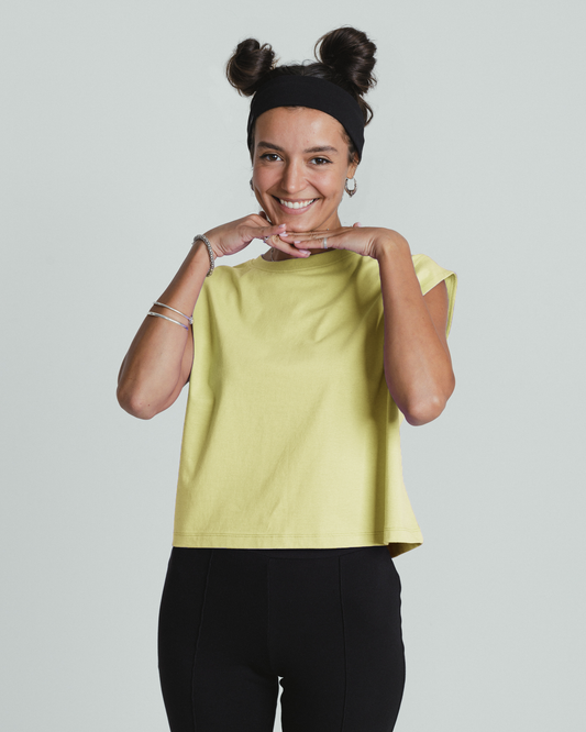 Cap Sleeves T-shirt Yellow