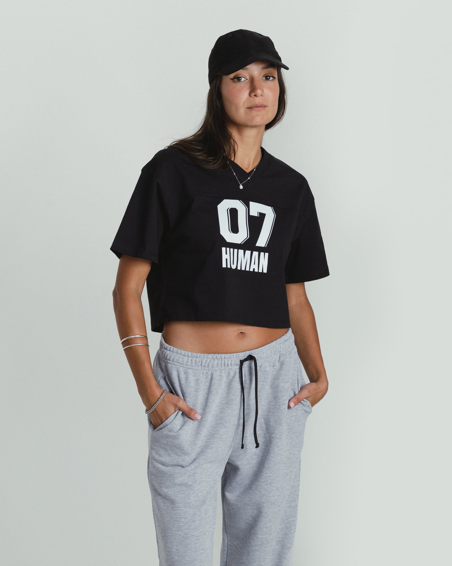 TEAM 07 Cropped T-Shirt - BLACK