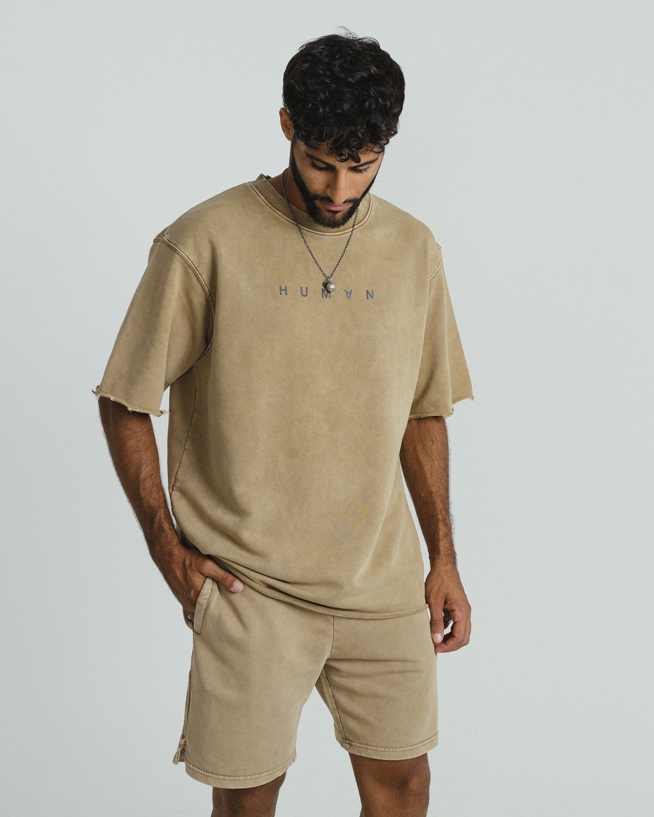 HUMAN ACWD Relaxed Heavy Tee - BEIGE