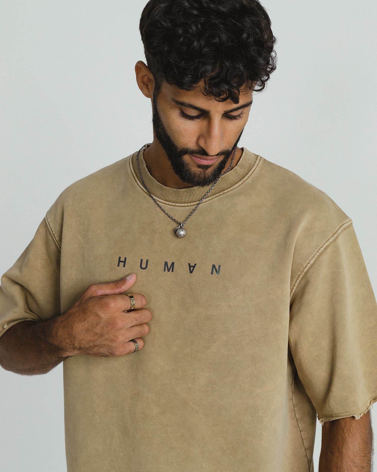 HUMAN ACWD Relaxed Heavy Tee - BEIGE