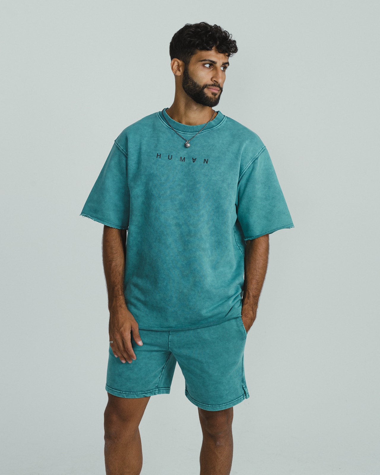 HUMAN ACWD Relaxed Heavy Tee - TEAL