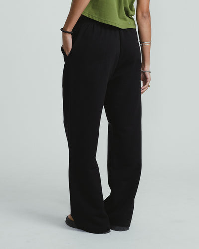 Wide-Leg Tracksuit Bottoms - BLACK