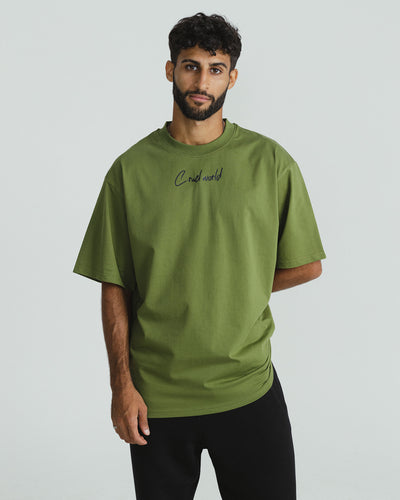 CRUEL WORLD Oversized Tee - OLIVE