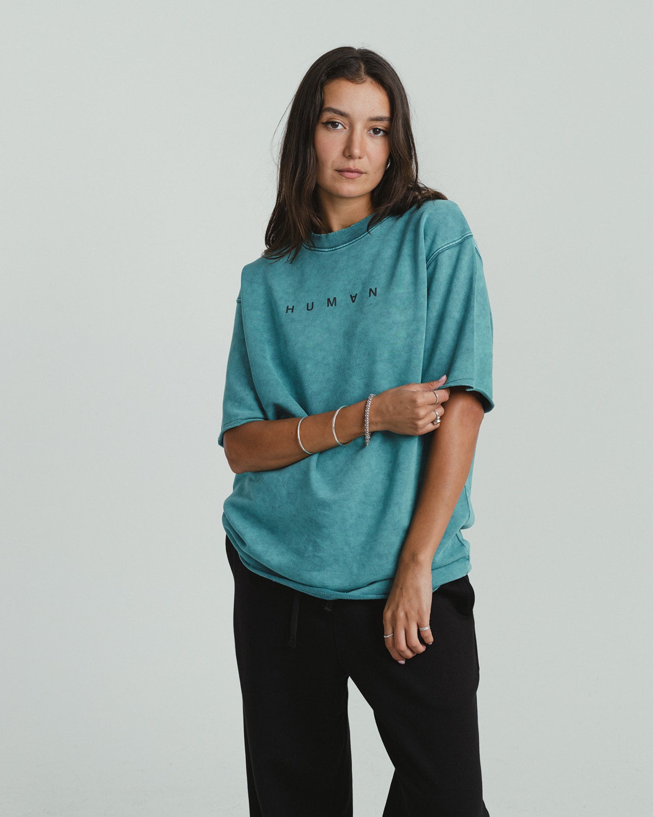 HUMAN ACWD Relaxed Heavy Tee - TEAL