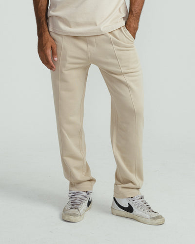 Jogging trousers with seam detail - BEIGE