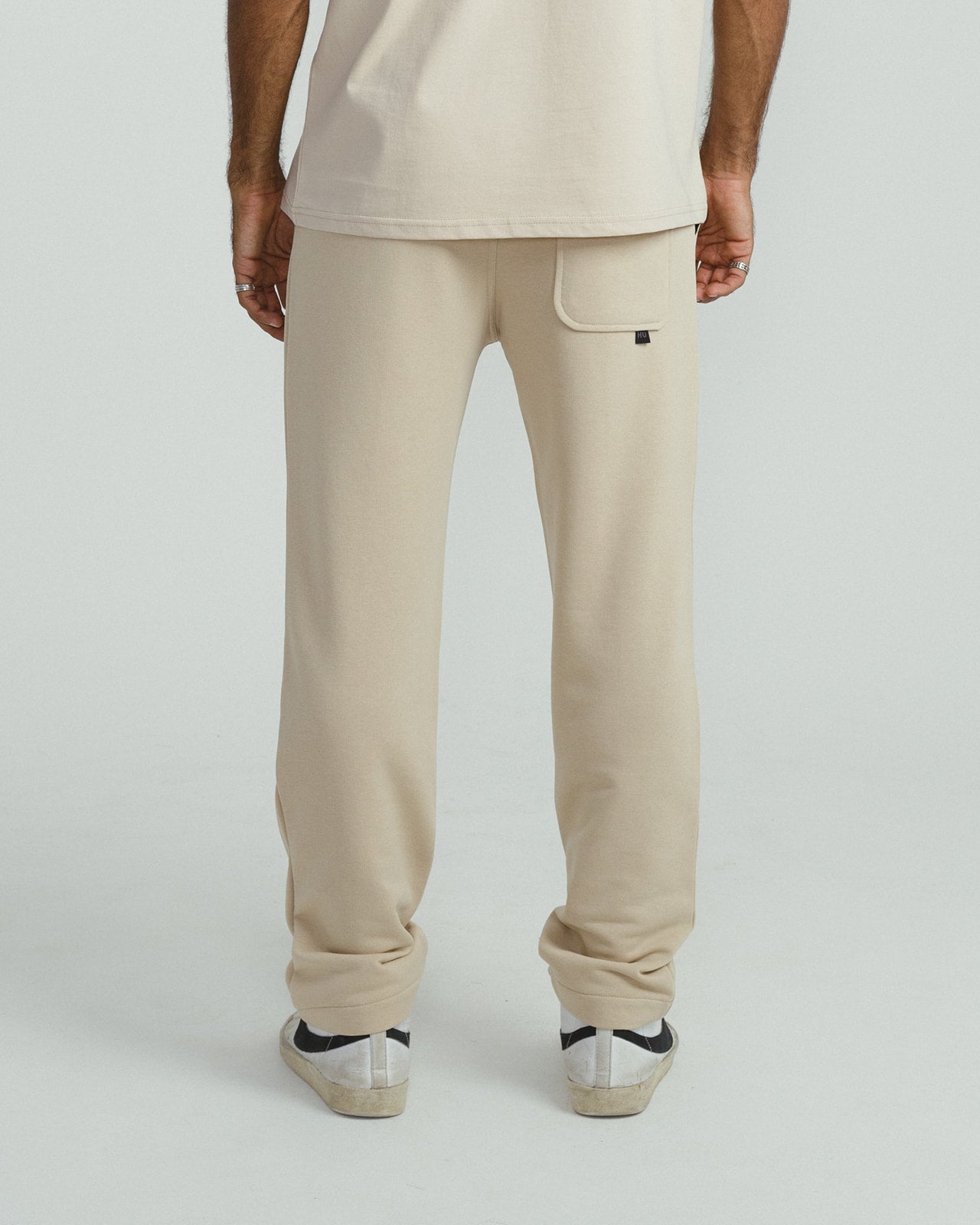 Jogging trousers with seam detail - BEIGE