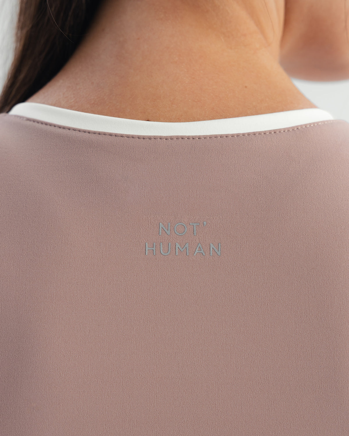 Soft Stretch Piping V-Neck T-Shirt - Mauve Taupe