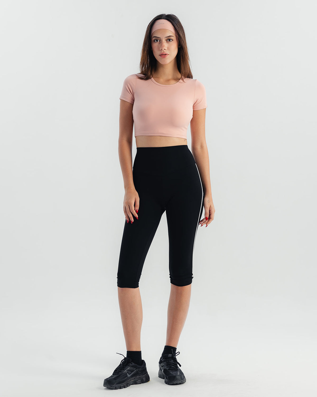 Soft Stretch Crop Fitted T-Shirt  - Pink