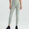 High-waisted ankle-length leggings - Sage
