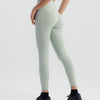 High-waisted ankle-length leggings - Sage