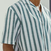 SHORT SLEEVES STRIPED SHIRT DULL GREEN