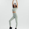 High-waisted ankle-length leggings - Sage