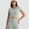 Soft Stretch Crop Fitted T-Shirt  - Sage