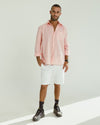 COTTON - LINEN SHIRT PALE RED