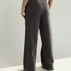 STRETCH HIGH-WAISTED WIDE-LEG PANTS - DARK GRAY