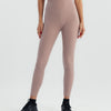 High-waisted ankle-length leggings  - Mauve Taupe