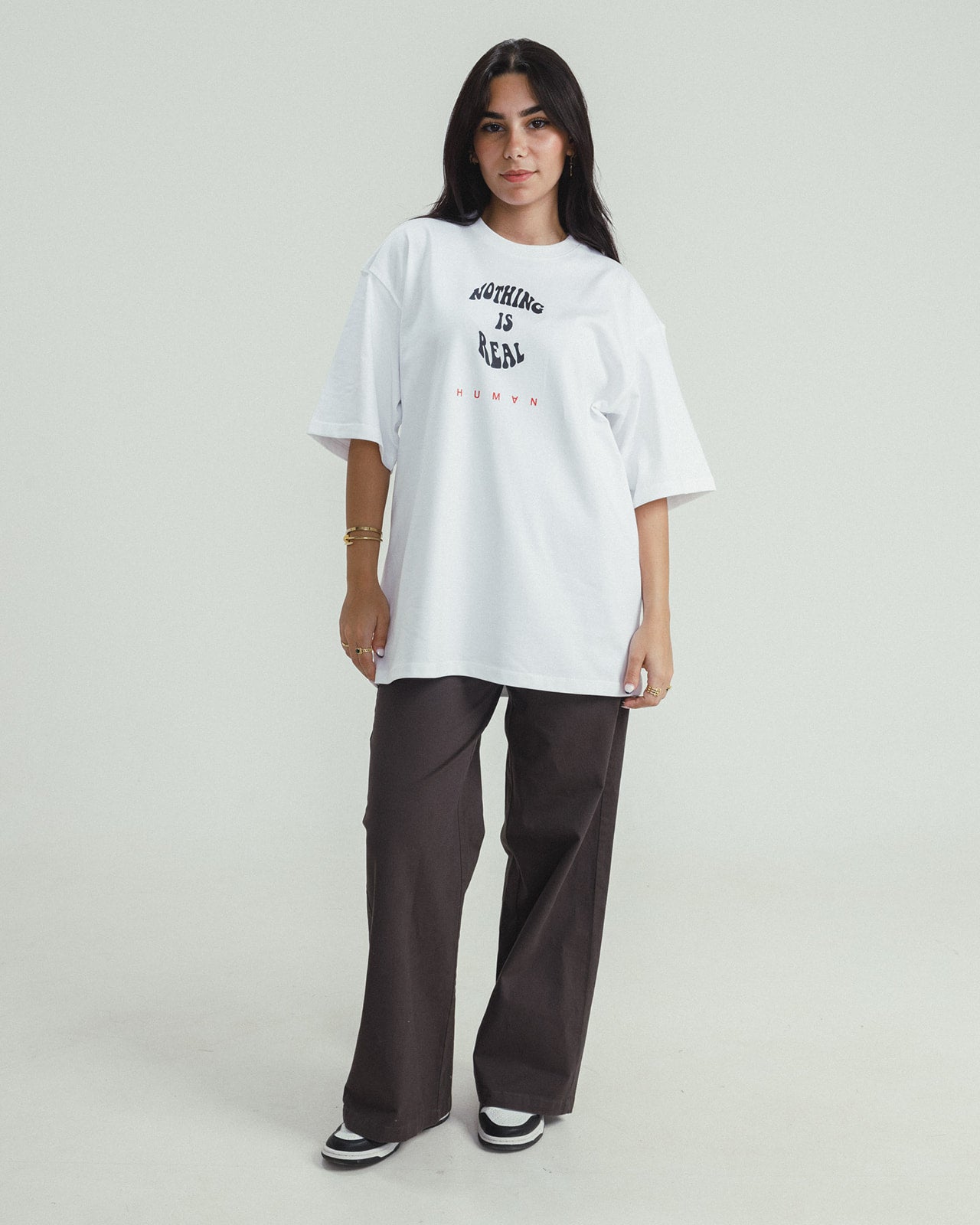 NOTHING IS REAL WHITE OVERSIZED T-SHIRT