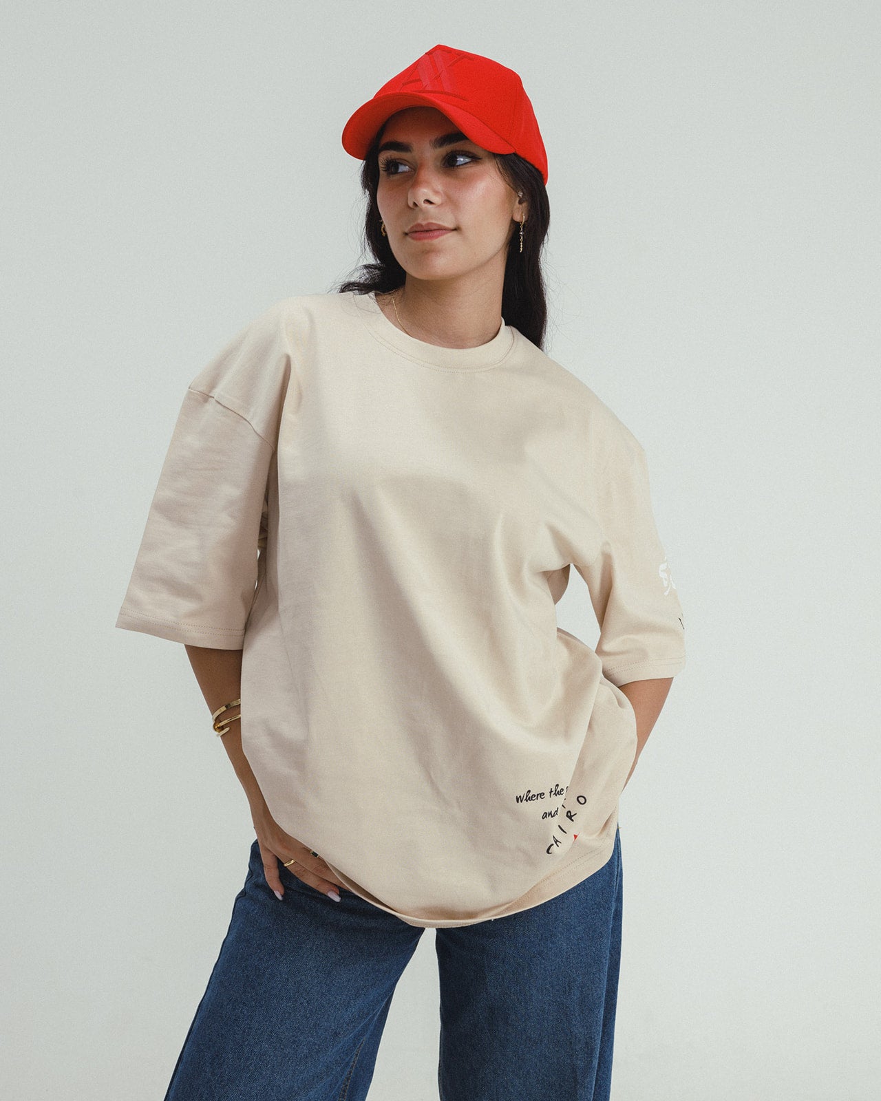 ★ CAIRO ★ BEIGE OVERSIZED T-SHIRT