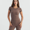 Soft Stretch Fitted T-Shirt - Dusty brown