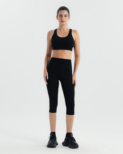 High rise capri pants - Black