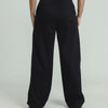 STRETCH HIGH-WAISTED WIDE-LEG PANTS - BLACK