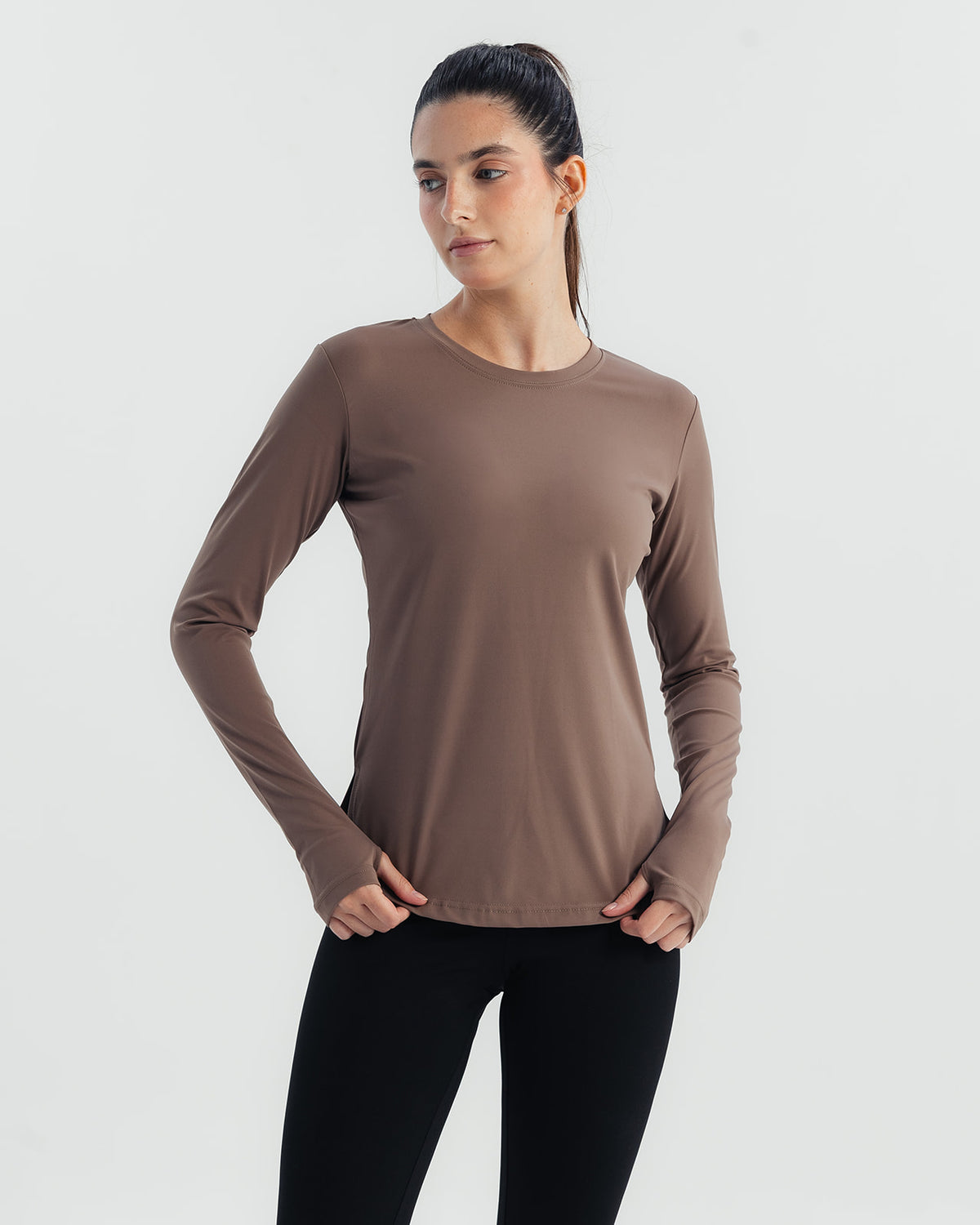 Performance Long Sleeve Top - Dusty brown
