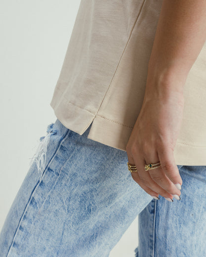BASIC OVERSIZED BEIGE T-SHIRT