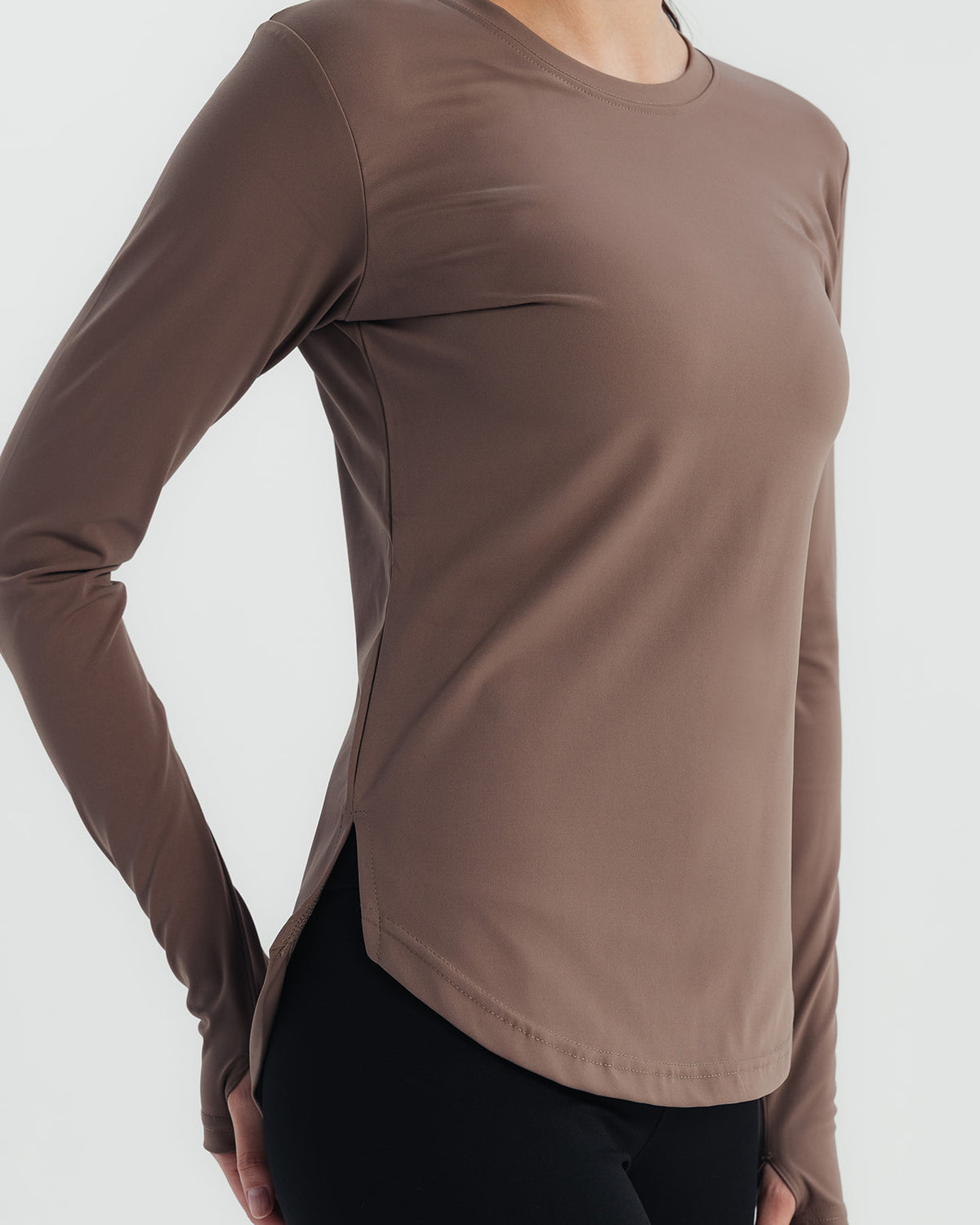Performance Long Sleeve Top - Dusty brown