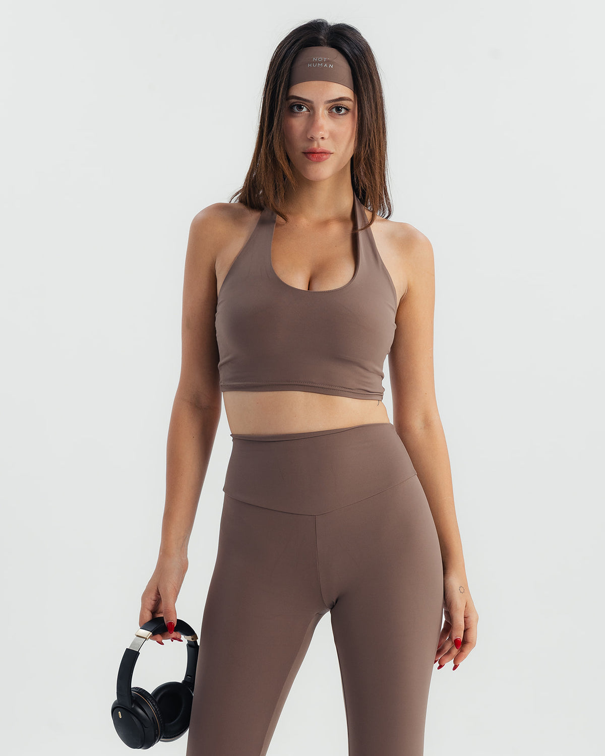 Essential neck top - Dusty brown