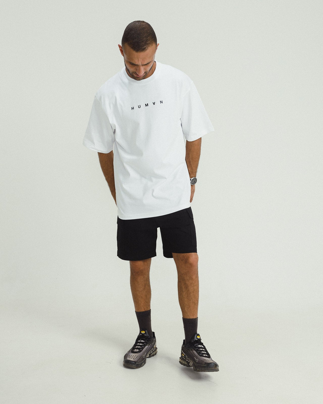 WHITE HUMAN OVERSIZED T-SHIRT