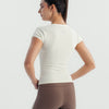 Soft Stretch Piping V-Neck T-Shirt - Offwhite