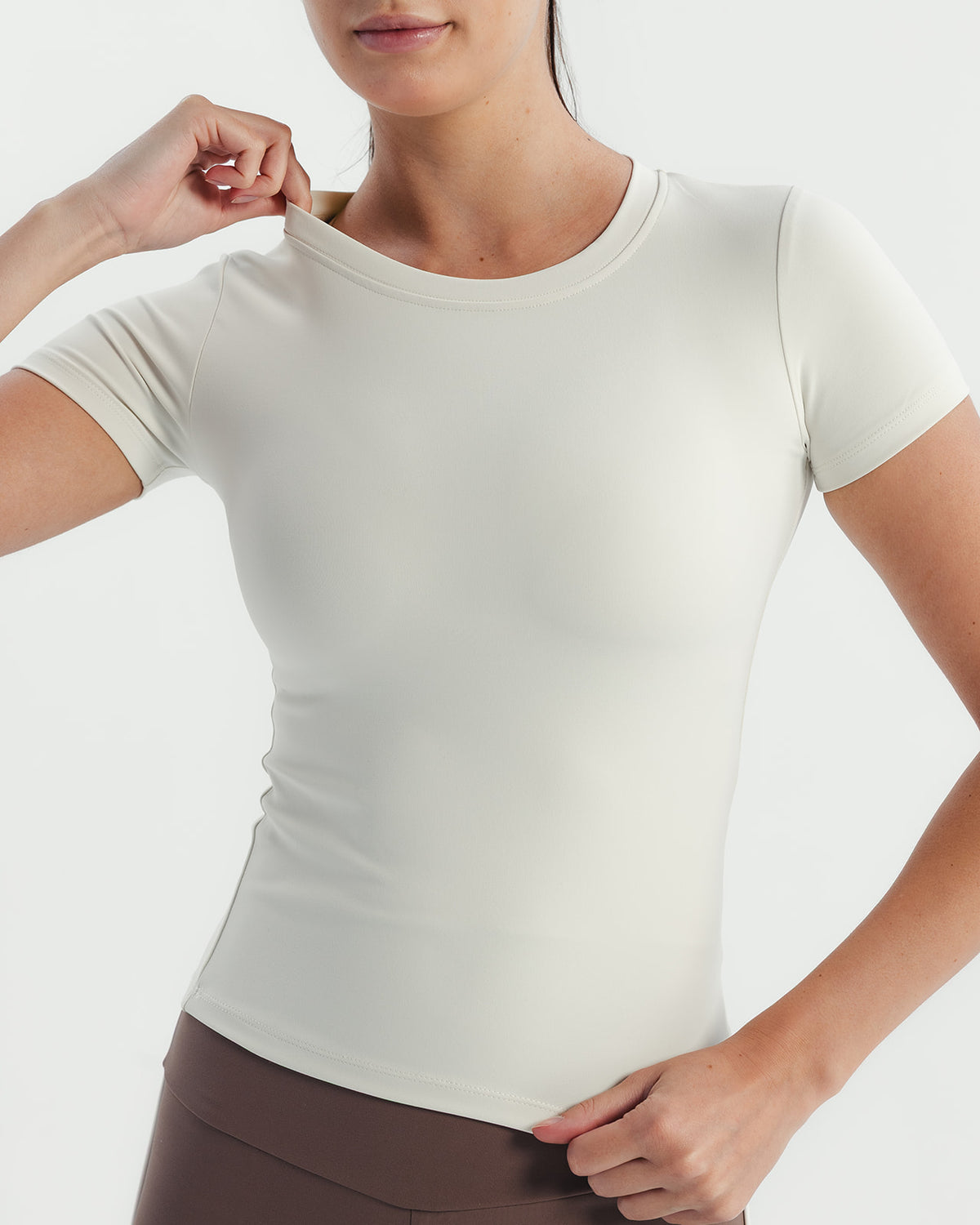 Soft Stretch Fitted T-Shirt - Offwhite