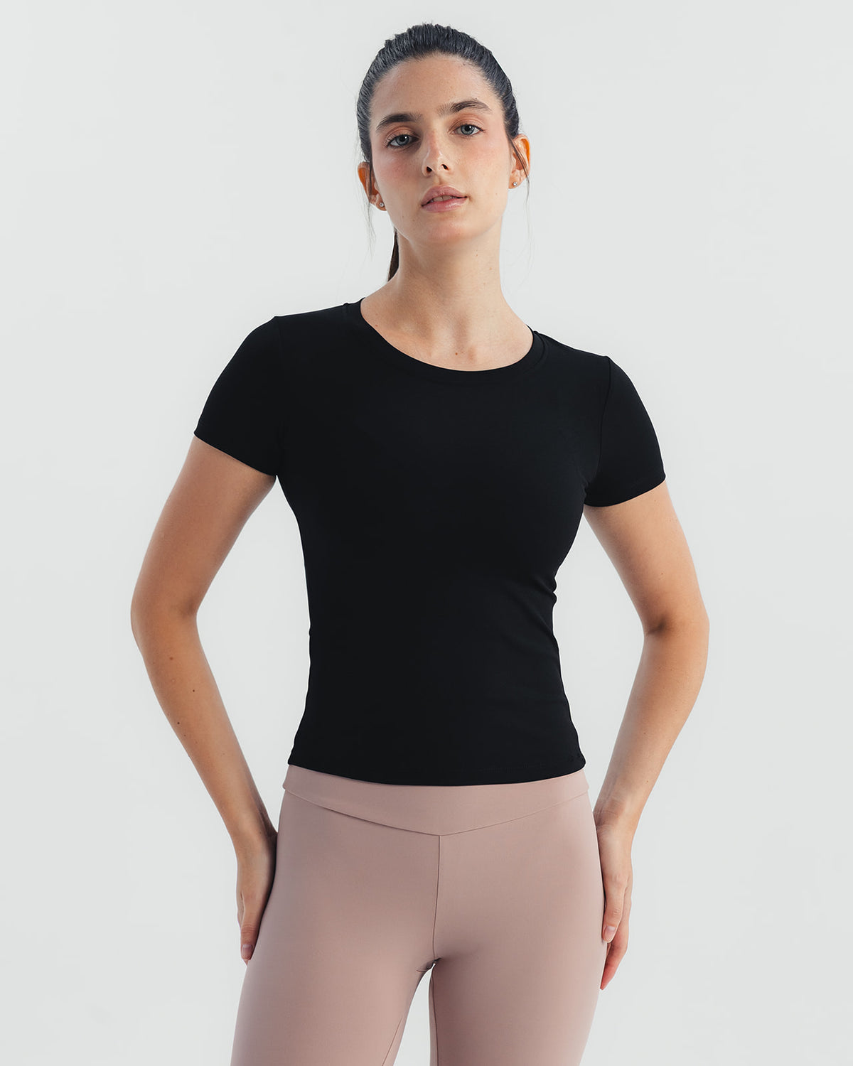 Soft Stretch Fitted T-Shirt - Black