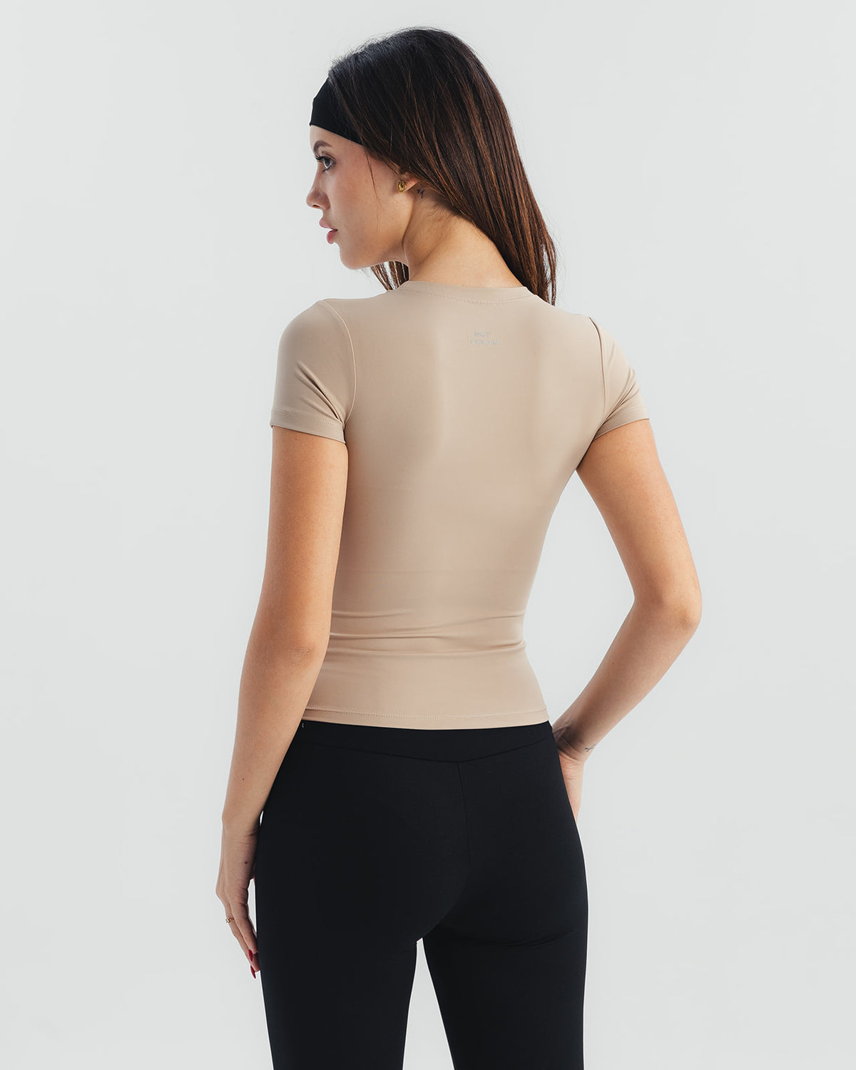 Soft Stretch Fitted T-Shirt - Beige
