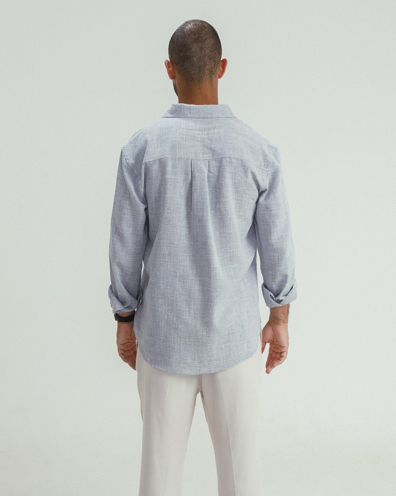 COTTON - LINEN SHIRT BLACK