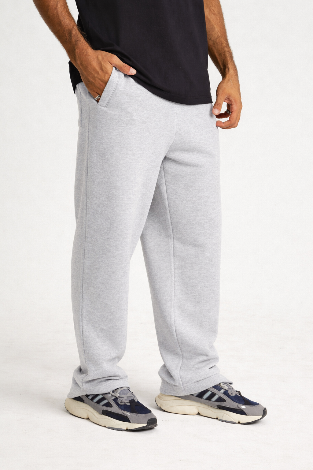 Wide-Leg Trousers - Light Grey