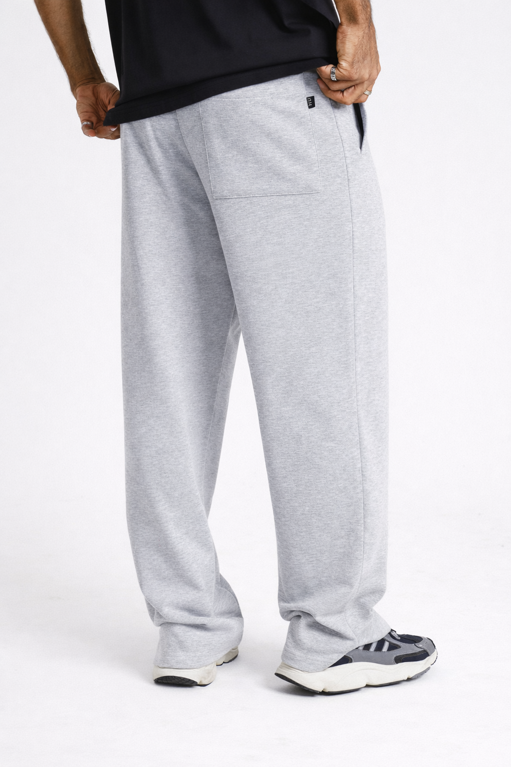 Wide-Leg Trousers - Light Grey
