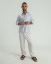 COTTON - LINEN SHIRT LIGHT GREY