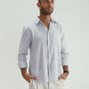 COTTON - LINEN SHIRT LIGHT GREY