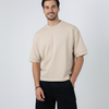 BOXY-FIT textured t-shirt - Beige